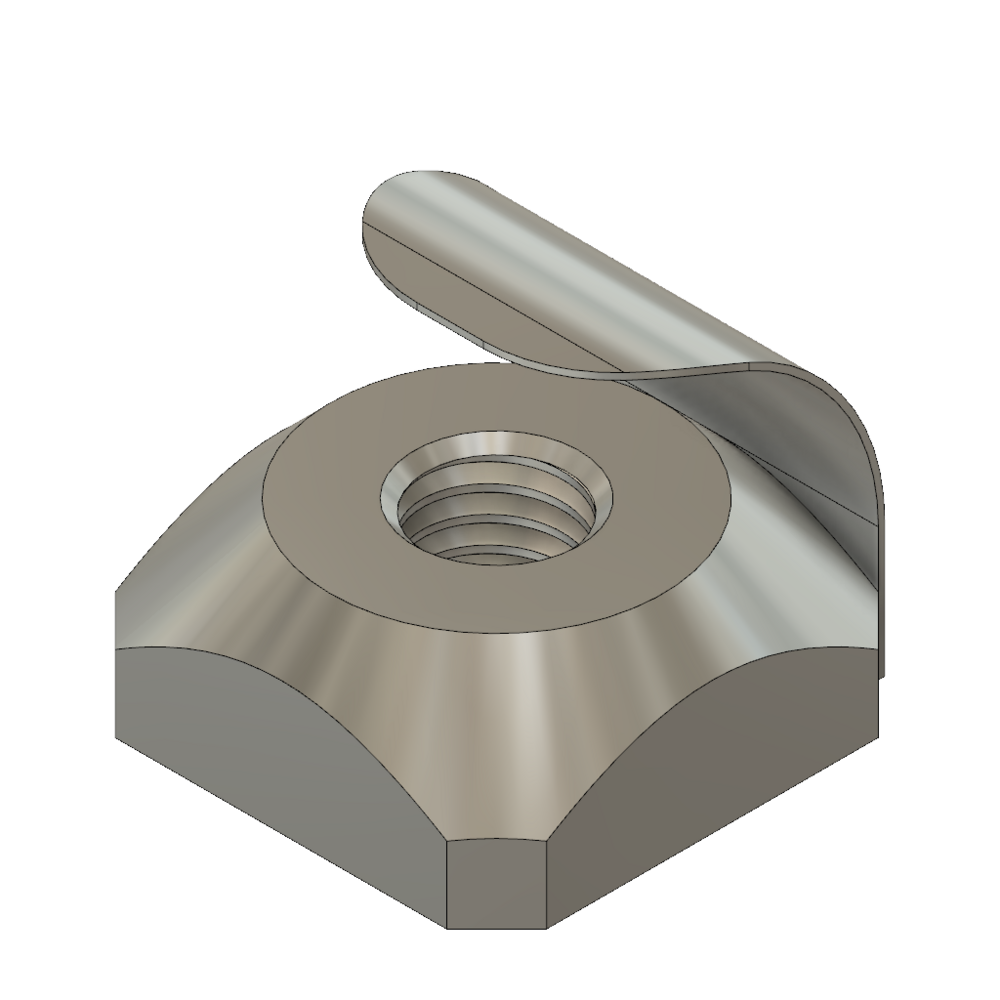 M5S-PF-3 MODULAR SOLUTIONS STAINLESS STEEL FASTENER<BR>M5 SQUARE NUT W/POSITION FIX